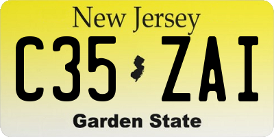 NJ license plate C35ZAI