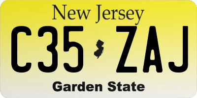 NJ license plate C35ZAJ