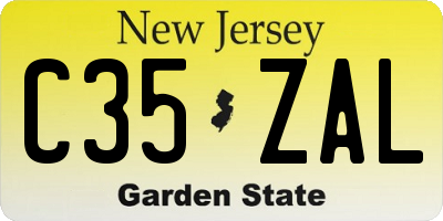 NJ license plate C35ZAL