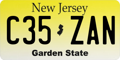 NJ license plate C35ZAN