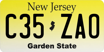NJ license plate C35ZAO
