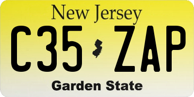 NJ license plate C35ZAP