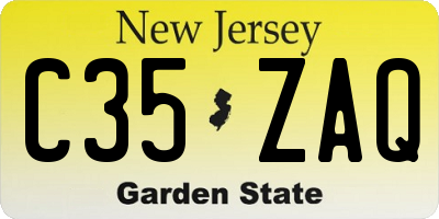 NJ license plate C35ZAQ