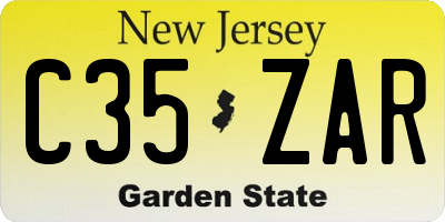 NJ license plate C35ZAR