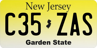 NJ license plate C35ZAS