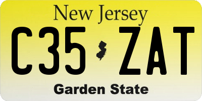 NJ license plate C35ZAT