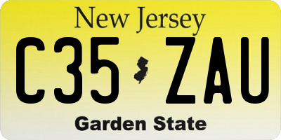 NJ license plate C35ZAU