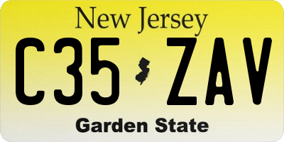 NJ license plate C35ZAV