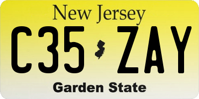 NJ license plate C35ZAY