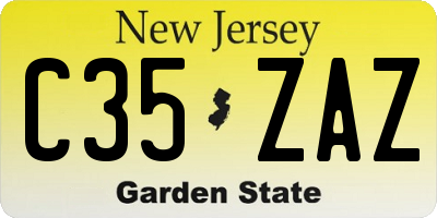 NJ license plate C35ZAZ