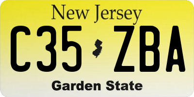 NJ license plate C35ZBA