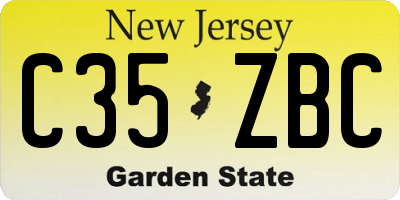 NJ license plate C35ZBC