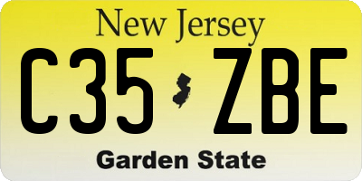 NJ license plate C35ZBE