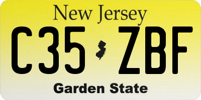 NJ license plate C35ZBF