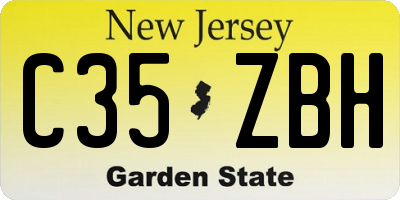 NJ license plate C35ZBH