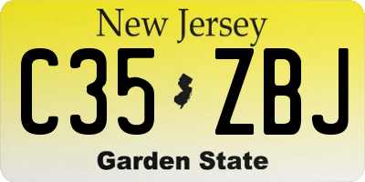 NJ license plate C35ZBJ