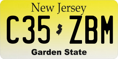 NJ license plate C35ZBM