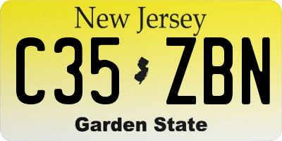 NJ license plate C35ZBN