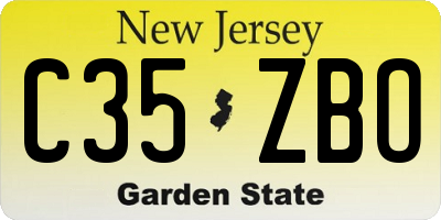NJ license plate C35ZBO