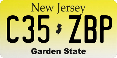 NJ license plate C35ZBP