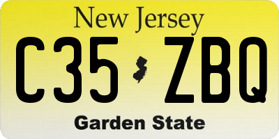 NJ license plate C35ZBQ