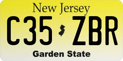 NJ license plate C35ZBR