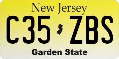NJ license plate C35ZBS