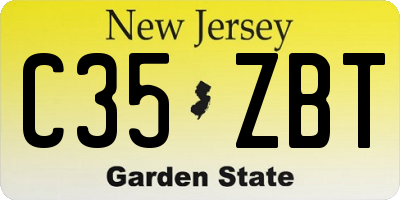 NJ license plate C35ZBT
