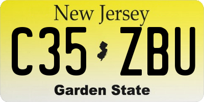 NJ license plate C35ZBU