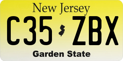 NJ license plate C35ZBX