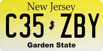 NJ license plate C35ZBY
