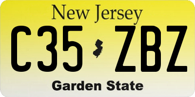 NJ license plate C35ZBZ