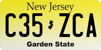 NJ license plate C35ZCA