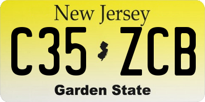 NJ license plate C35ZCB