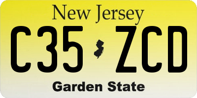NJ license plate C35ZCD