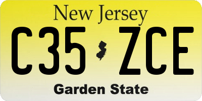 NJ license plate C35ZCE