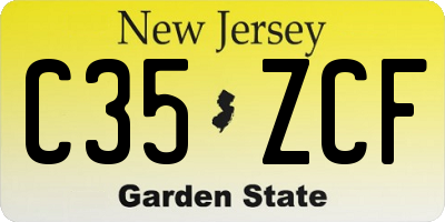 NJ license plate C35ZCF