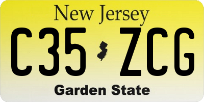 NJ license plate C35ZCG