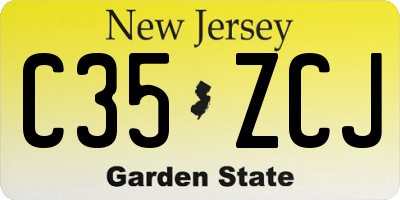 NJ license plate C35ZCJ