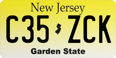 NJ license plate C35ZCK