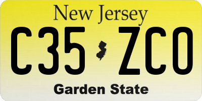 NJ license plate C35ZCO