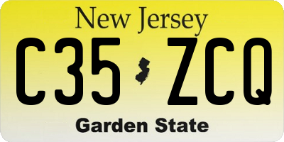NJ license plate C35ZCQ