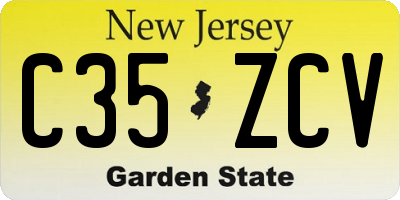 NJ license plate C35ZCV