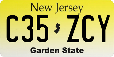 NJ license plate C35ZCY