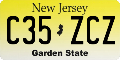 NJ license plate C35ZCZ