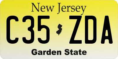 NJ license plate C35ZDA
