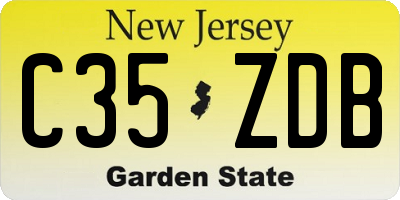 NJ license plate C35ZDB