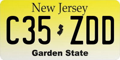 NJ license plate C35ZDD