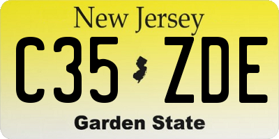 NJ license plate C35ZDE