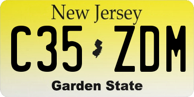 NJ license plate C35ZDM